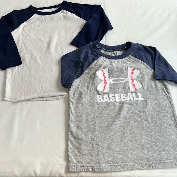 Under Armour Other - Under Armour athletic baseball shirts boys size 5 Set of 2 blue white gray